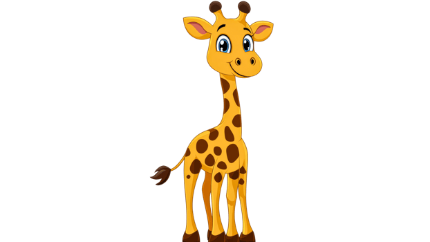 Colorful giraffe stands cheerfully tall png