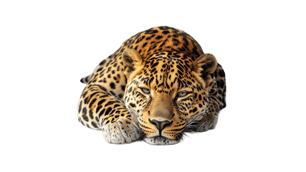 Leopard resting on white surface during daytime png
