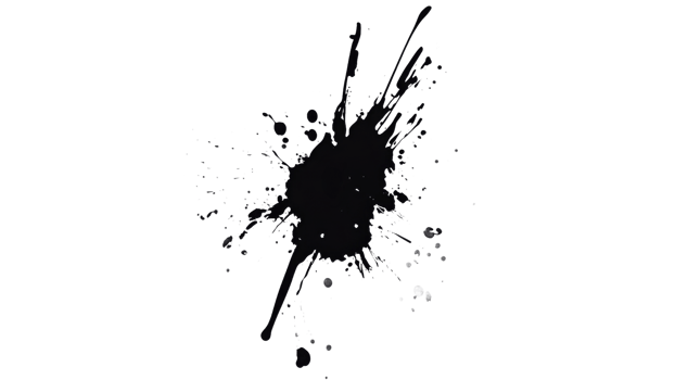 Black paint splatter on white background png