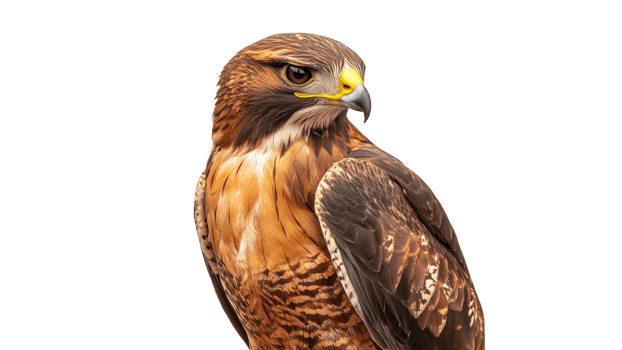 Hawk perched quietly in natural light png