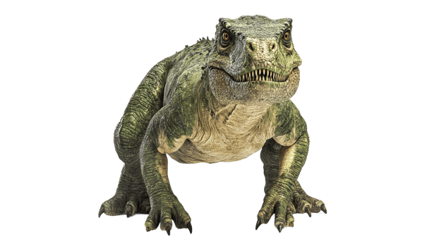 Realistic dinosaur model in a studio setting png