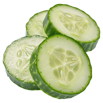 Fresh Sliced Cucumber isolated on transparent background png