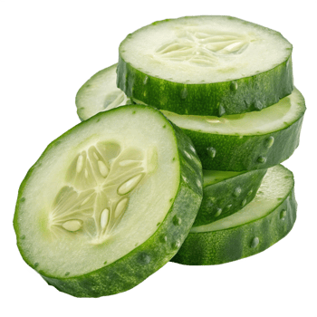 Cucumber slices isolated on transparent background png