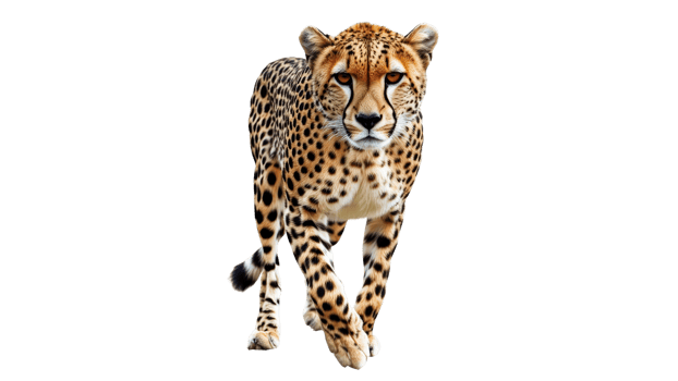 Cheetah walking gracefully in natural habitat transparent png