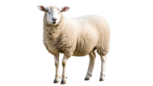 Sheep standing gracefully in a bright setting png