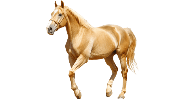Golden horse running gracefully in an open area png