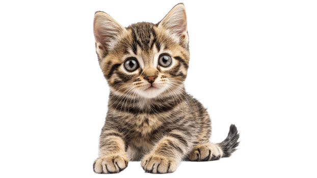 Cute kitten with bright blue eyes laying down png
