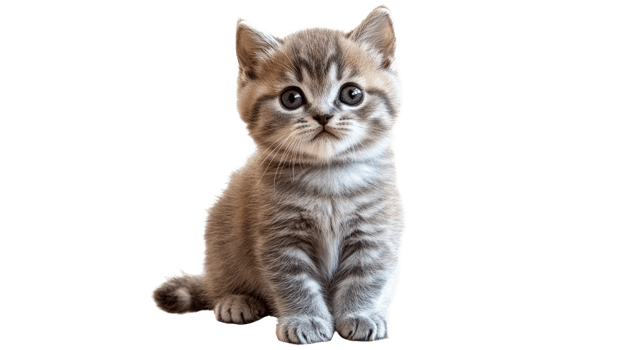Cute kitten posing with curious expression png