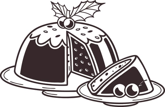 flat PLUM PUDDING silhouette vector