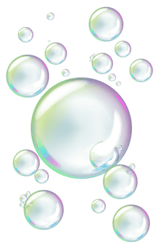 Realistic clear soap bubbles on a transparent background png
