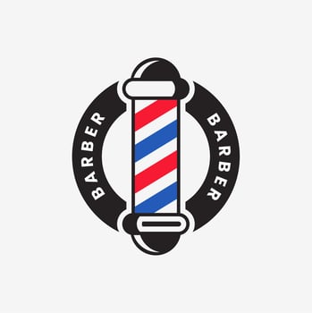 Barbershop logo for men's haircut vector