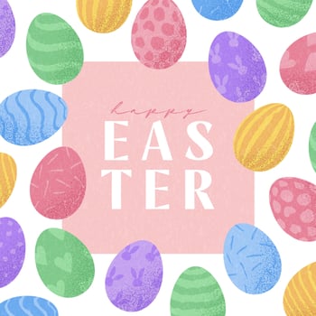 Happy easter egg background with colorful eggs vector