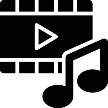 Entertainment Music Glyph Solid Icon vector