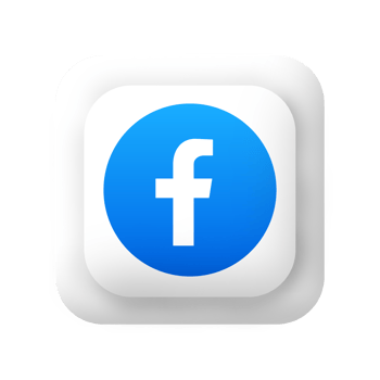 Facebook icon in a white shape flat png