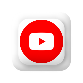 Youtube logo with red and white circle flat illustration flat png