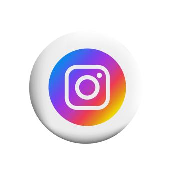 A white button with an instagram logo on it flat illustration flat png
