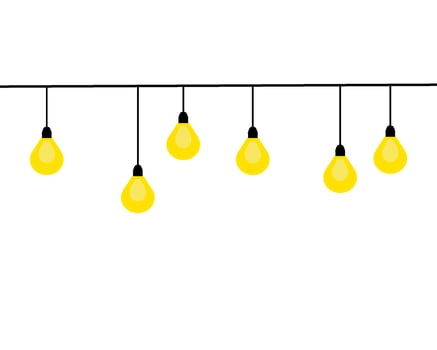hanging yellow light bulbs vector