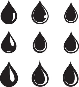 A set of water droplet icons design. vector