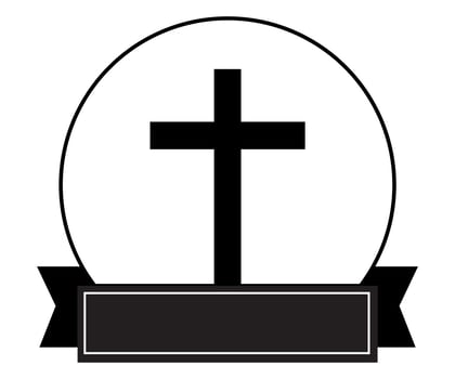 Cross religion banner horizontal background silhouette vector