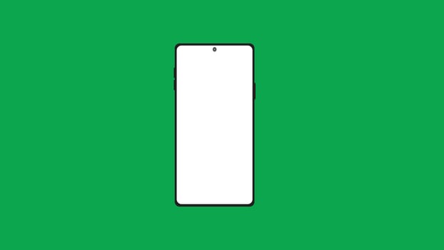 Mobile phone with green screen background, simple mobile phone icon, laptop design vector