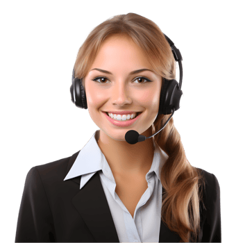 Customer service representative providing support office environment portrait friendly atmosphere engaging perspective png
