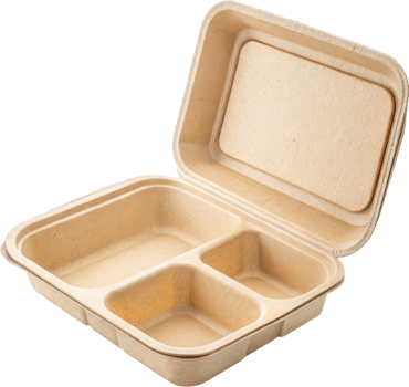 Empty Eco Friendly Disposable Food Packaging Tray for Meal Delivery and Takeout Services png