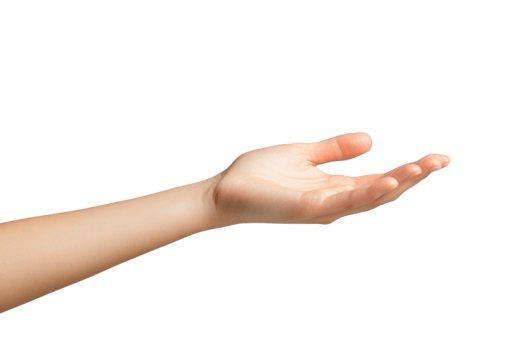 Female hand showing something, photo-cut png