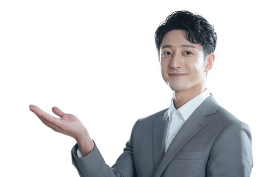 Businessman present something isolate on transparent background png
