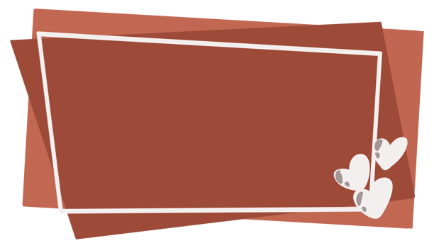 a red and white frame with hearts on it png