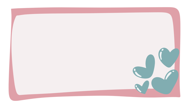 Cute pink rectangular frame with heart decoration perfect for love and romance themed projects png