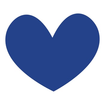 Simple and solid blue heart icon suitable for project related to love and support vector