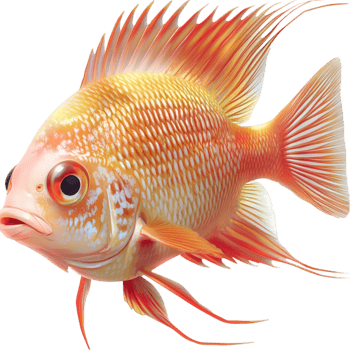 Vibrant orange goldfish with flowing fins and large round eyes png