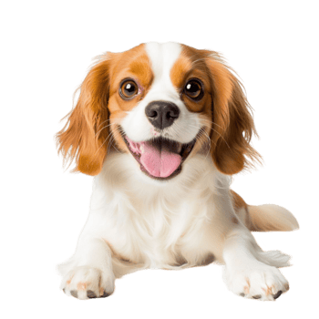 Happy and playful dog with floppy ears a wagging tail and eyes png