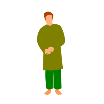 A man in green clothes standing with his hands in his pockets png