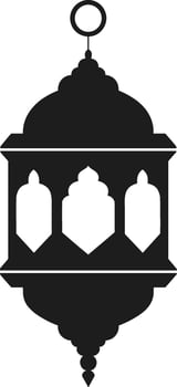 Elegant Islamic Lantern Silhouette Design for Ramadan and Eid vector