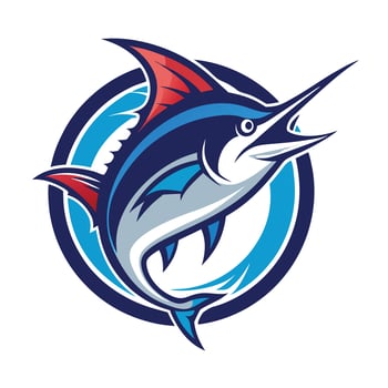 Eye-catching Marlin Fish Logo with Bold Colors and Sharp Lines vector