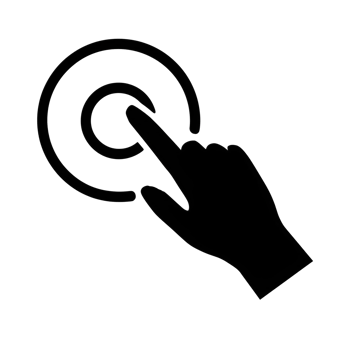 silhouette design for a click here button png