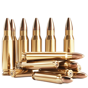 Shiny golden bullets arranged in a neat pile reflecting their metallic surface and precise craftsmanship png