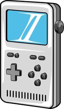 Classic portable console isolated illustration vector