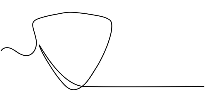 Guitar pick isolated on white background continuous one line drawing illustration vector