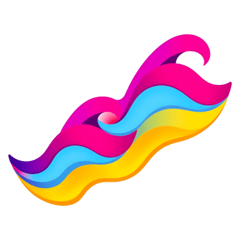 colorful wave icon on transparent background png