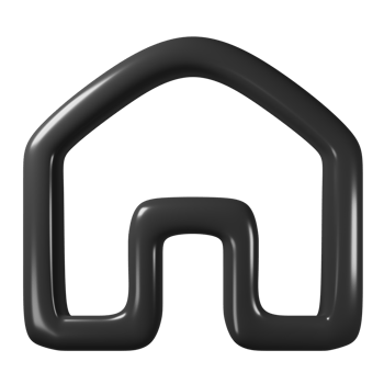 3D outlined home icon representing a simple house. png