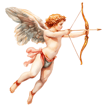 Watercolor painting god of love. png