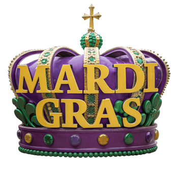 Majestic Mardi Gras Crown with Gold and Purple Royal Design for Festive Celebrations png