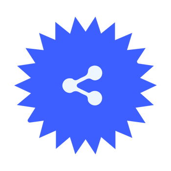 A blue star with two circles on it flat png