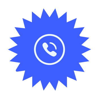A blue star with a phone on it png