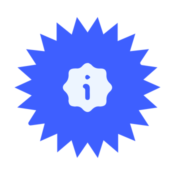 A blue star with the word i in it png