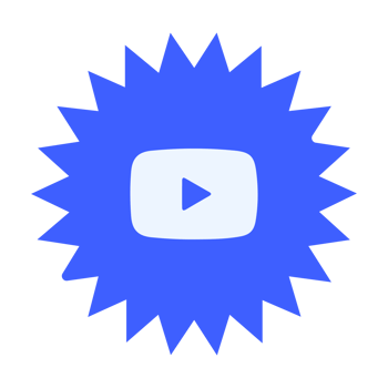 Youtube logo with blue star png