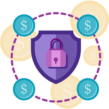 transaction security guarantee, business and finance vector