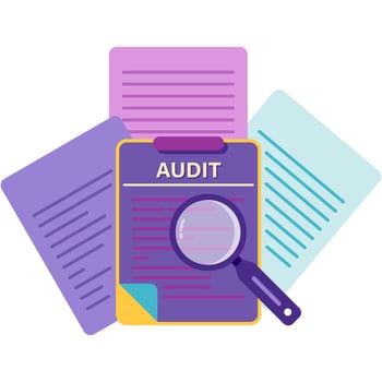 privacy audit, digital security vector